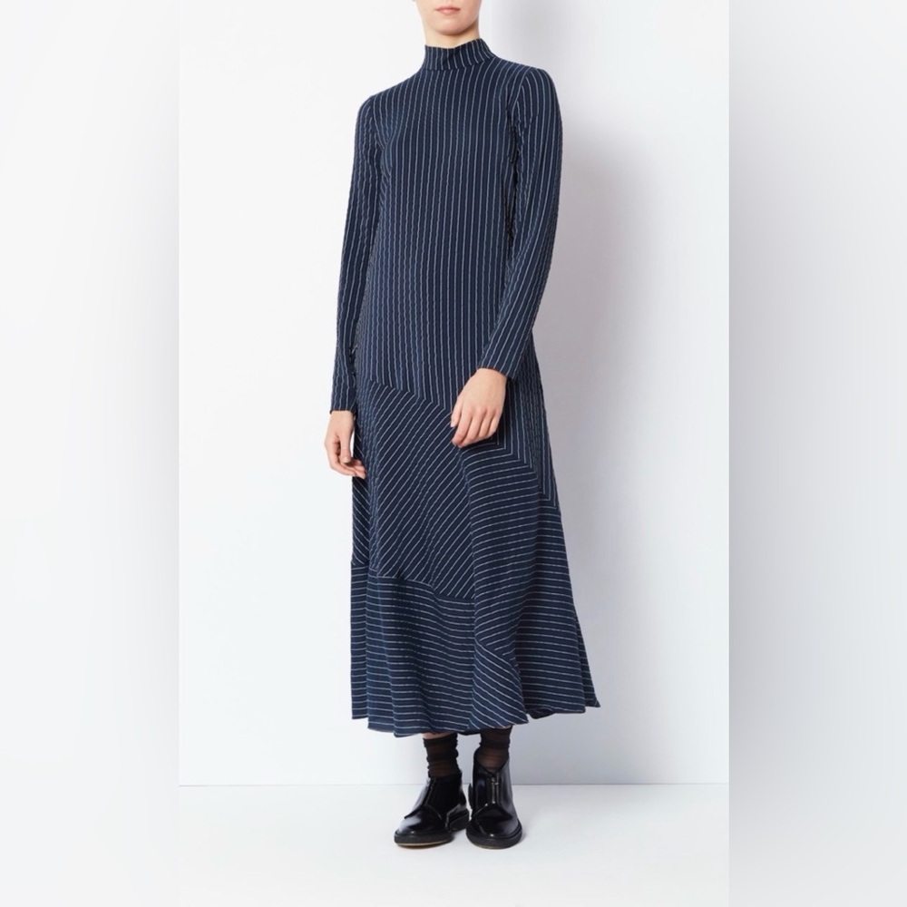 Ganni Seersucker Dress.  No Size Tag.  Fits Like A 2-4.  Ptp 17 In Length 47 Inc